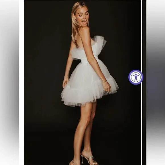 NWT Katie May ELLE Strapless Mini Dress IVORY Medium Revolve - Picture 5 of 14